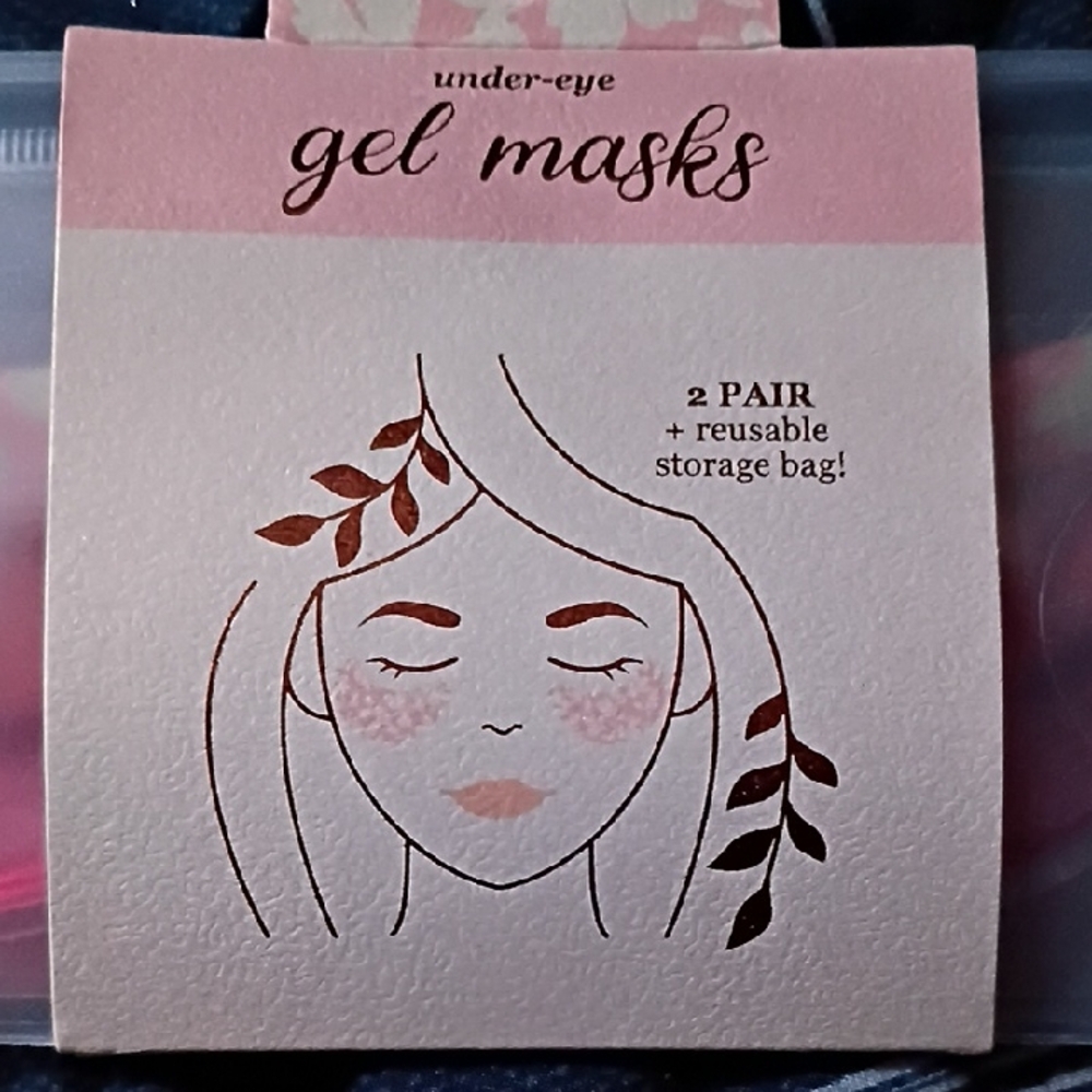 Pink Under-Eye Gel Masks with Storage Bag